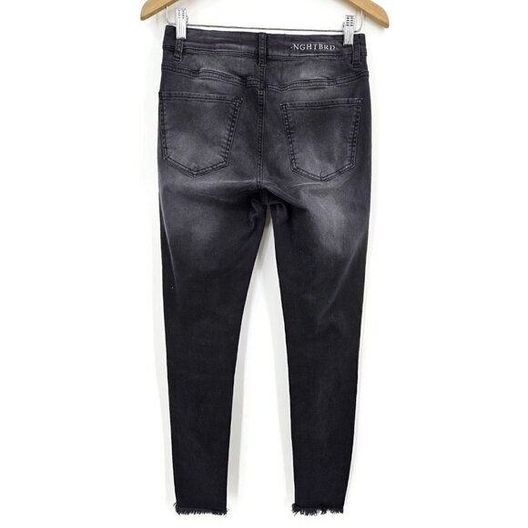 NWOT Nghtbrd High Waist Jeans Womens 27 Black Stretch Skinny New Night Bird - Picture 3 of 5